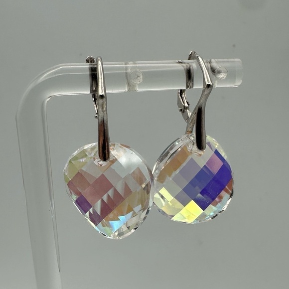 Marea Crystal Sterling Silver Drop Earrings, Made in Czech Republic w/Swarovski - Picture 5 of 16